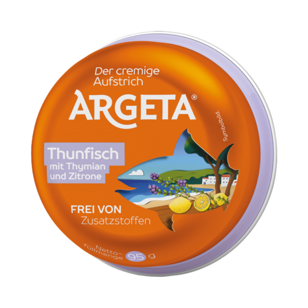 427601 Argeta Thunfisch mit Thymian und Zitrone, Aufstrich, 95g